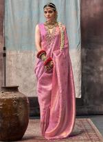 Silk Pink Wedding Wear Weaving Saree